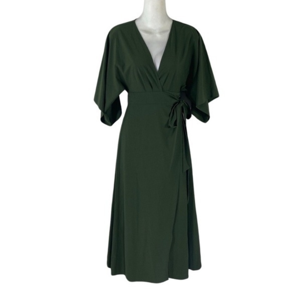 NWT Athleta Calistoga Army Green Wrap Dress XSP XS Petite AF16